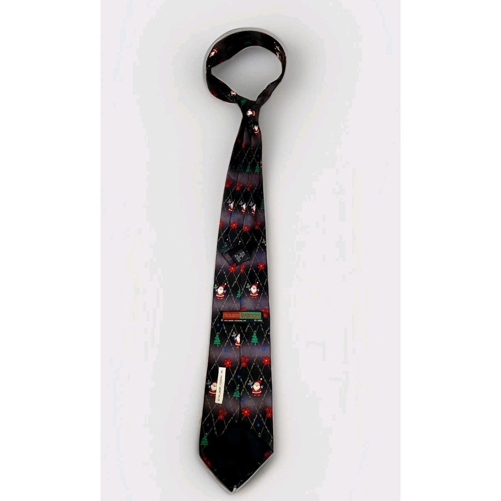 Silk Christmas Tie Hallmark Licensed Santa Merry Christmas Ho Ho‎ Ho 58 Inches - Picture 8 of 8